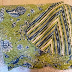 Reversible Green and Blue Seashell Quilt